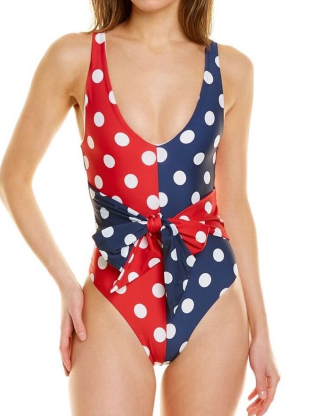 Beach Riot Samira One Piece Swimsuit in Patrotic Polka Dot SZ S NWT